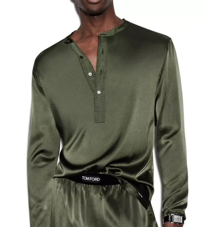 Silk Pajama Henley 