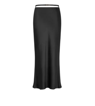 Silk Satin Ankle Length Bias Skirt