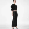Silk Satin Ankle Length Bias Skirt
