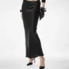 Silk Satin Ankle Length Bias Skirt