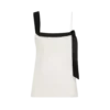 Silk Satin Camisole Top with Tuxedo Band