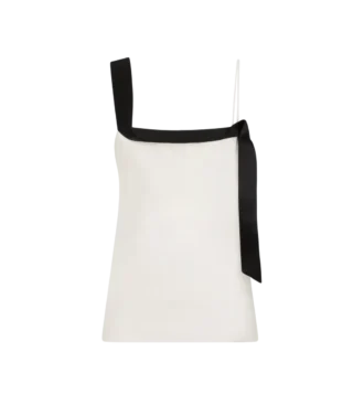 Silk Satin Camisole Top with Tuxedo Band Silk Satin Camisole Top with Tuxedo Band