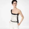 Silk Satin Camisole Top with Tuxedo Band