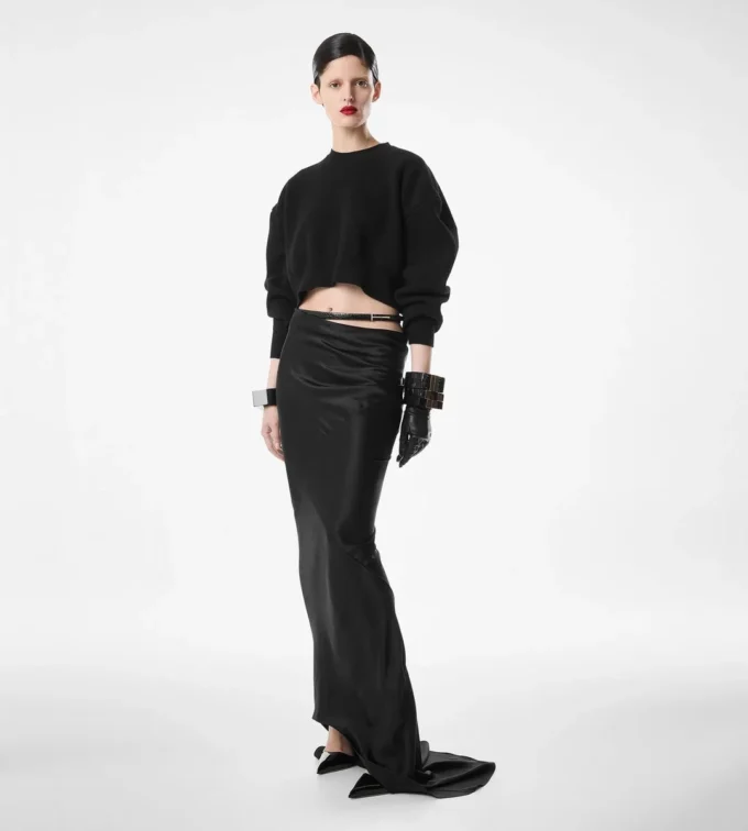 Silk Satin Long Bias Skirt
