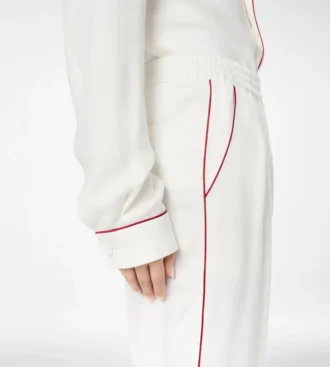Silk Twill Pj Pants with Piping
