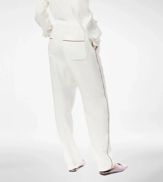 Silk Twill Pj Pants with Piping Silk Twill Pj Pants with Piping