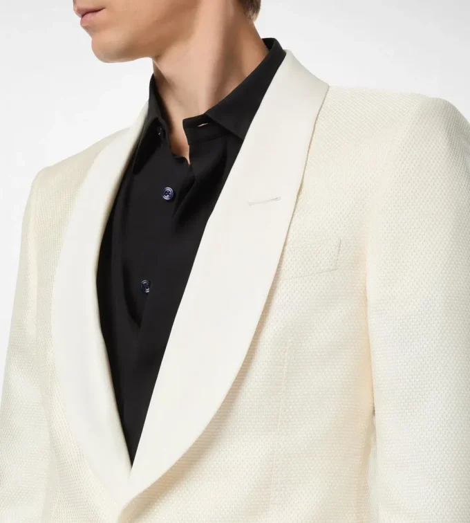 Silk Viscose Jacquard Evening Jacket