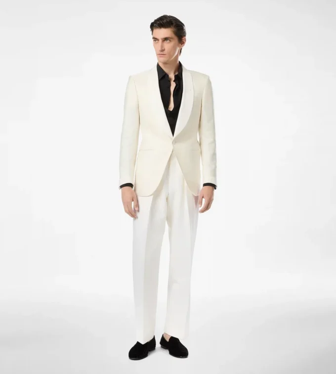 Silk Viscose Jacquard Evening Jacket