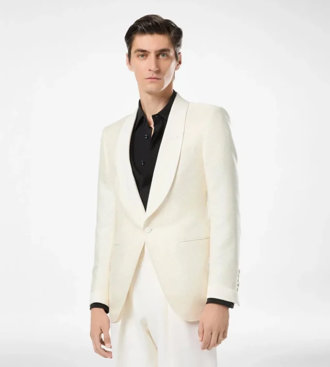 Silk Viscose Jacquard Evening Jacket