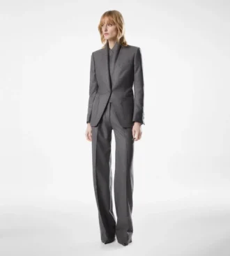 Tailored Double Pleat Wide Leg Pants