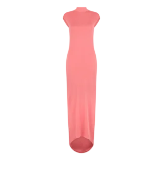 Sleeveless Asymmetric Evening Dress with Twisted Back
