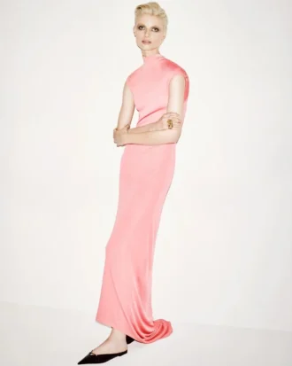 Sleeveless Asymmetric Evening Dress with Twisted Back