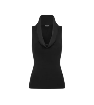 Sleeveless Cowl Collar Top