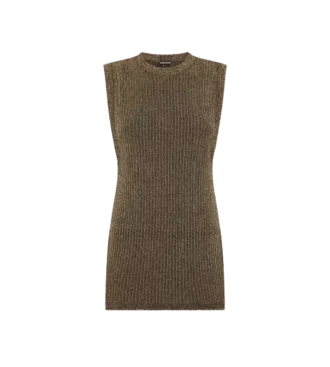 Sleeveless Crewneck Knit with Side Slits