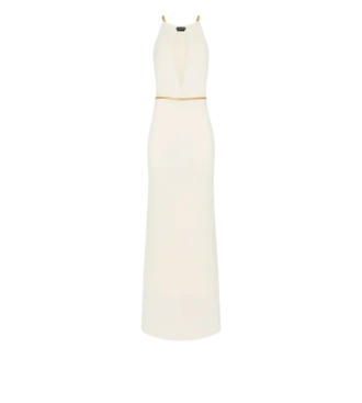 Sleeveless Evening Dress with Cut Outs