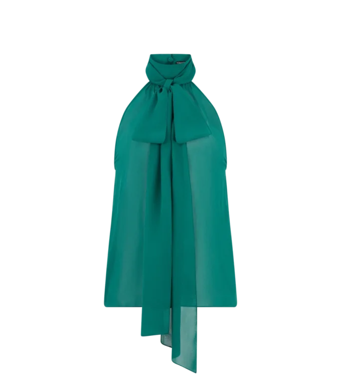 Sleeveless Lavalliere Blouse