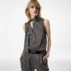 Sleeveless Lavalliere Silk Blouse Sleeveless Lavalliere Silk Blouse