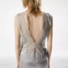 Sleeveless Silk Top with V-Back and Lace Inserts Sleeveless Silk Top with V-Back and Lace Inserts