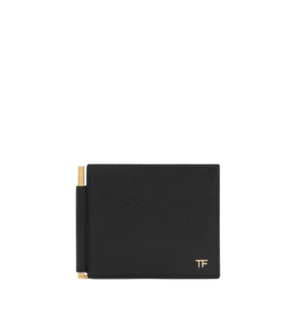 Small Grain Leather Money Clip Wallet