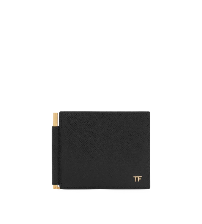 Small Grain Leather Money Clip Wallet