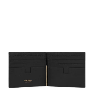 Small Grain Leather Money Clip Wallet