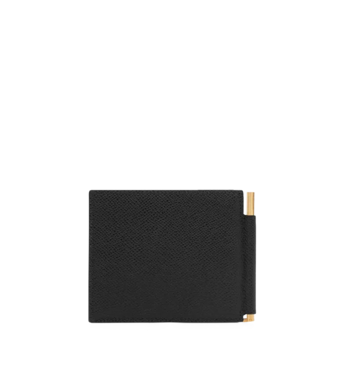 Small Grain Leather Money Clip Wallet