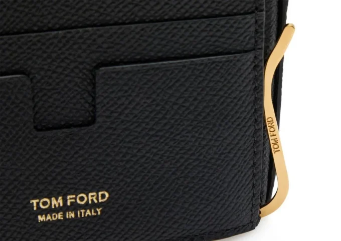 Small Grain Leather Money Clip Wallet