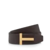 Small Grain Leather T Icon Belt