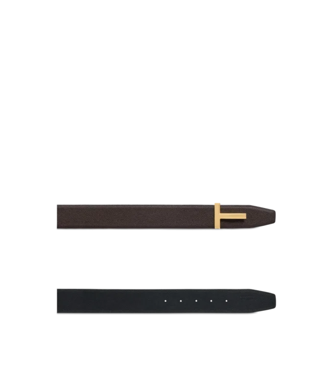 Small Grain Leather T Icon Belt