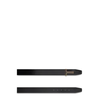 Smooth Leather Enamel Buckle T Belt