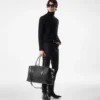 Smooth Leather Side Buckle Holdall