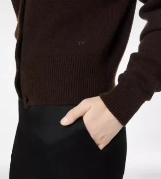 Soft Cashmere Open-Neck Shrunken Cardigan