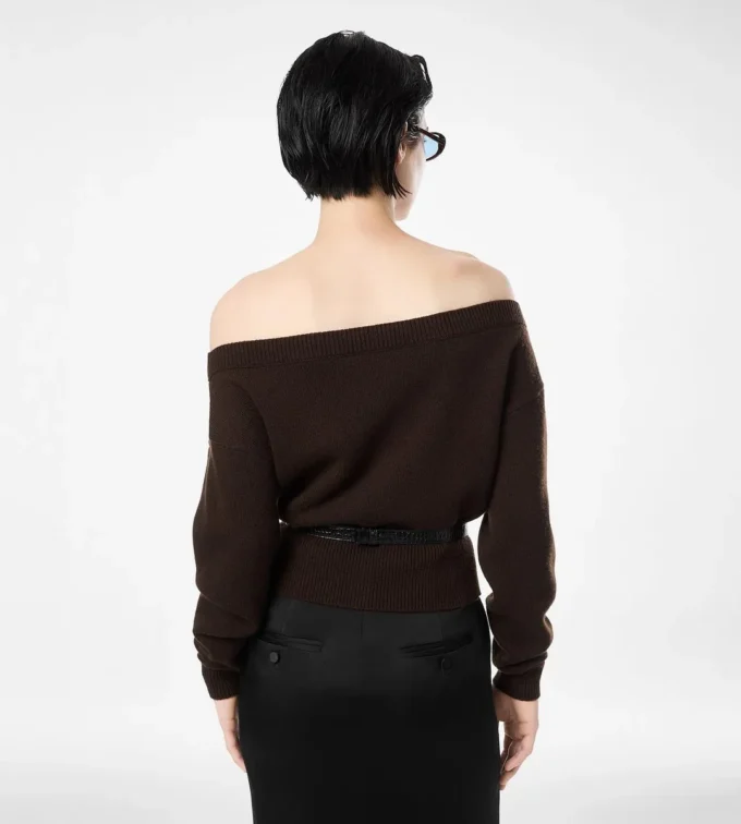 Soft Cashmere Open-Neck Shrunken Cardigan