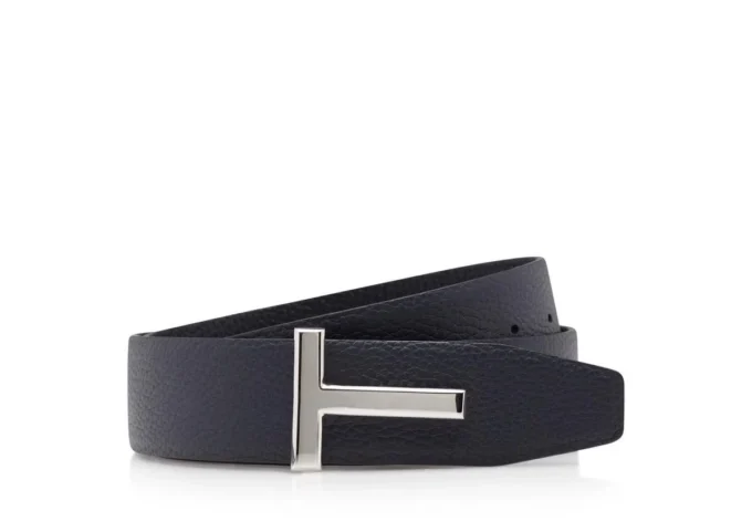 Soft Grain Leather T Icon Belt