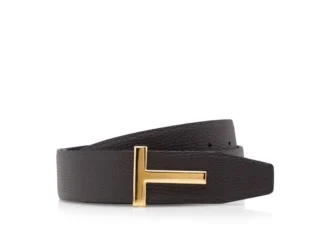 Soft Grain Leather T Icon Belt