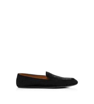 Stamped Croc Velvet Slippers