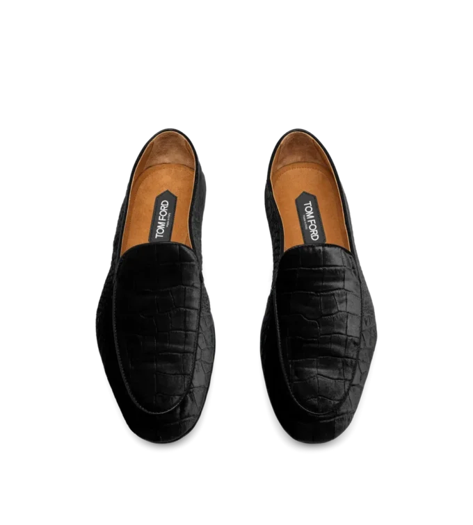 Stamped Croc Velvet Slippers Stamped Croc Velvet Slippers