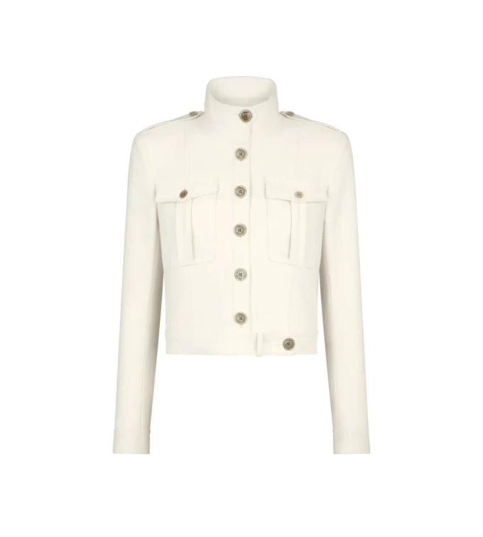 Stand Collar Cropped Safari Jacket Stand Collar Cropped Safari Jacket