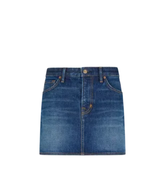 Stone Washed Denim Mini Skirt