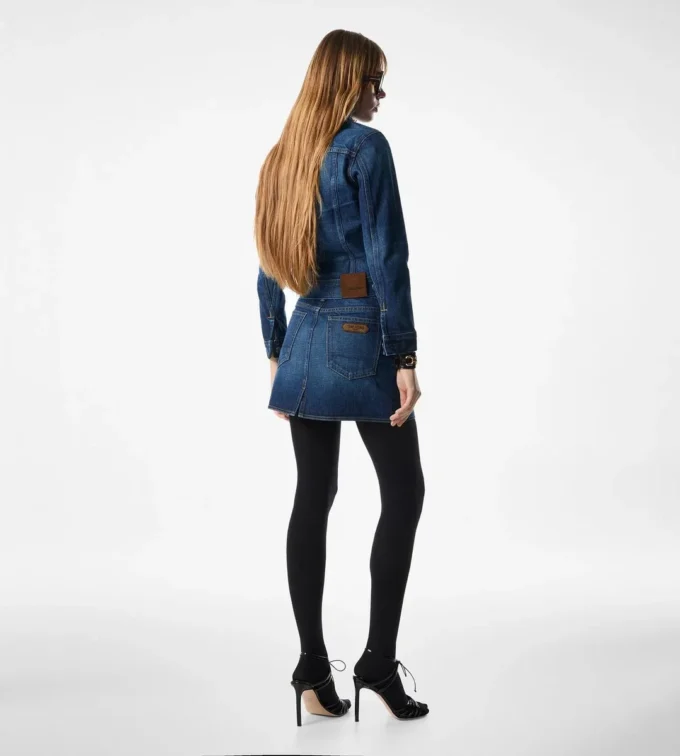 Stone Washed Denim Mini Skirt