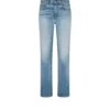 Stone Washed Denim Straight Fit Pants