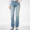 Stone Washed Denim Straight Fit Pants