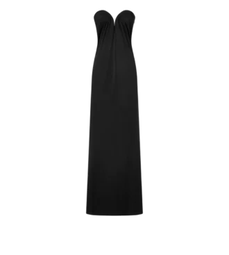 Strapless Draped Evening Dress