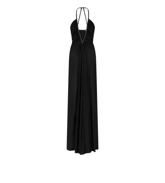 Stretch Jersey Deep V-Neck Evening Dress Stretch Jersey Deep V-Neck Evening Dress