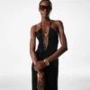 Stretch Jersey Deep V-Neck Evening Dress Stretch Jersey Deep V-Neck Evening Dress
