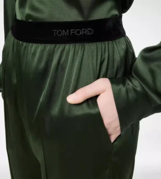 Stretch Silk Satin Pj Pants
