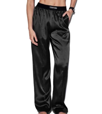 Stretch Silk Satin Pj Pants