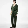 Stretch Silk Satin Pj Pants
