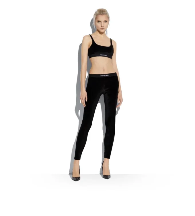 Stretch Velvet Signature Leggings