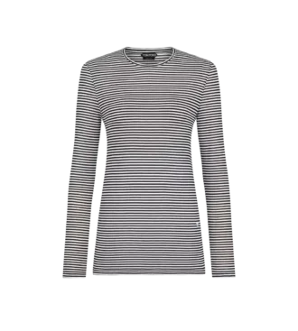 Striped Long Sleeve T-Shirt with Tonal Tf Embroidered Logo